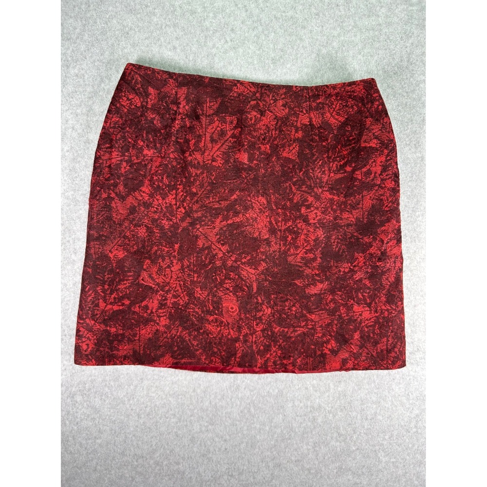 Gianfranco Ferre GFF Red Leaf Print Cotton Mini Skirt Made in Italy Size 6